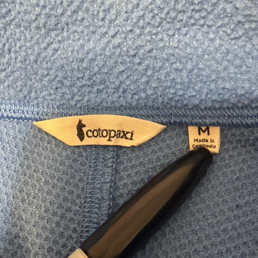 Cotopaxi Abrazo Pullover Mens Medium Orange Blue 1/2 Zip Fleece Colorblock